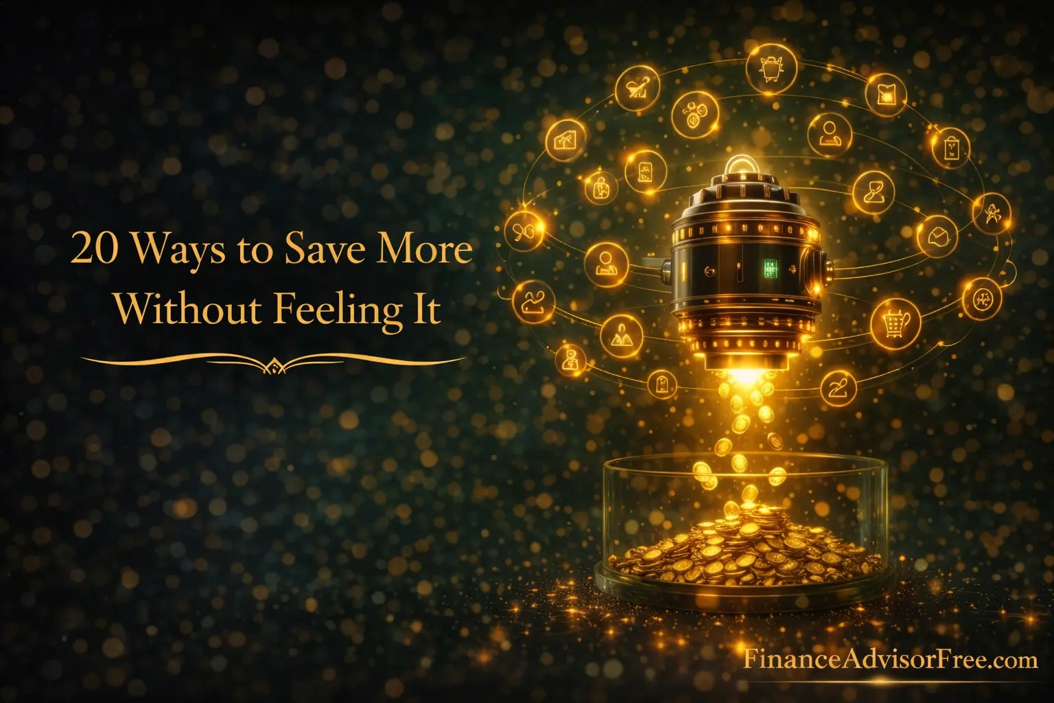 how to save money every month — illustrated guide with piggy bank and budget charts